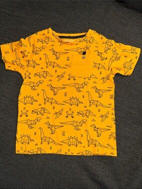 Craft + Flow Mustard Yellow Dino Pocket Tee